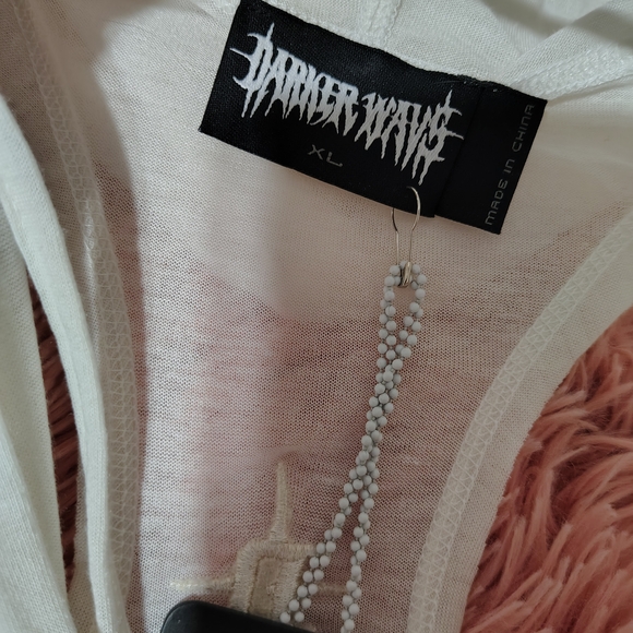 DARKER WAVES NWT Flanger Hooded Deep Cowl Dress/ SZ XL/Thumbholes/Read Info - Picture 2 of 13